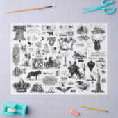 ヴィンテージコラージュデコパージティッシュペーパー 薄葉紙 (クラフト)