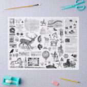 ヴィンテージコラージュデコパージティッシュペーパー 薄葉紙 (クラフト)