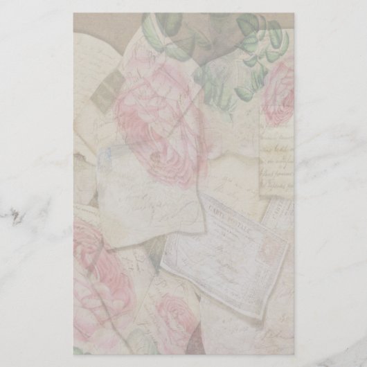 ヴィンテージコラージュフランスの、手紙、はがき (正面)