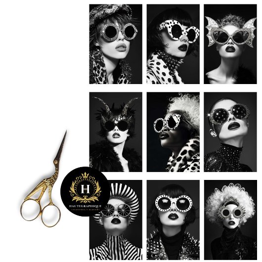 ヴィンテージコラージュレトロロックスターグラマーデクページ 薄葉紙