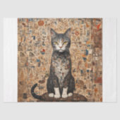 ヴィンテージコラージュ猫デコパージュ 薄葉紙 (正面)