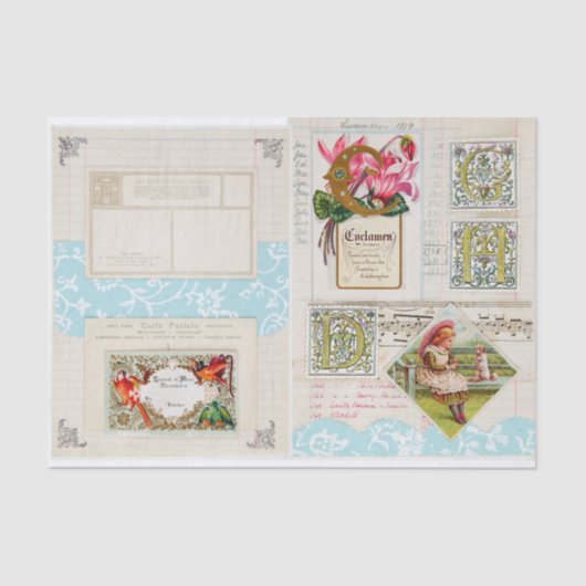 ヴィンテージコラージュ画像 薄葉紙 (正面)