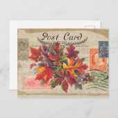 ヴィンテージコラージュ紅葉葉書 ポストカード (正面/裏面)