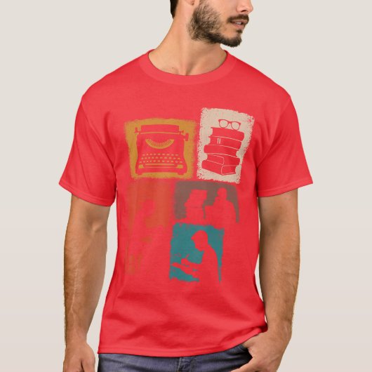 ヴィンテージコラージュ ライター メンズ 作家 ジャーナリスト Tシャツ (正面)