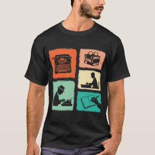 ヴィンテージコラージュ ライター ライティング 著者 ジャーナリスト Tシャツ