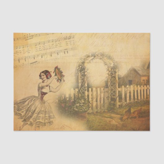 ヴィンテージコラージュ 薄葉紙 (正面)