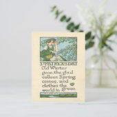 ヴィンテージコリーン春シャムロックセントパトリックの日 ポストカード (スタンド正面)