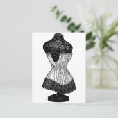 ヴィンテージコルセットドレス型枠 ポストカード (スタンド正面)