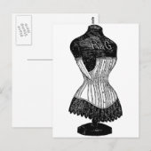 ヴィンテージコルセットドレス型枠 ポストカード (正面/裏面)