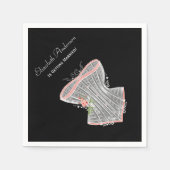 ヴィンテージコルセットパーソナルランジェリーブライダルシャワー スタンダードカクテルナプキン (正面)