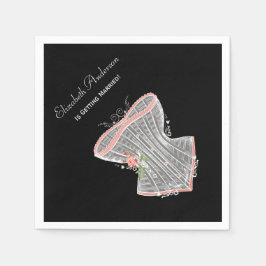 ヴィンテージコルセットパーソナルランジェリーブライダルシャワー スタンダードカクテルナプキン