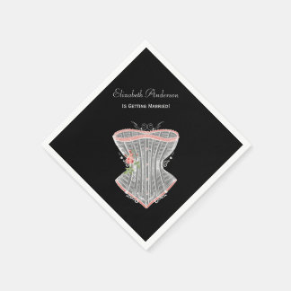 ヴィンテージコルセットパーソナルランジェリーブライダルシャワー スタンダードカクテルナプキン