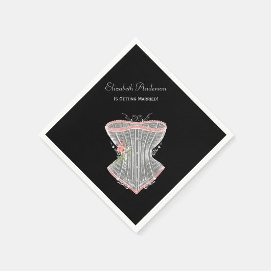ヴィンテージコルセットパーソナルランジェリーブライダルシャワー スタンダードカクテルナプキン (角)