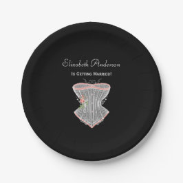 ヴィンテージコルセットパーソナルランジェリーブライダルシャワー ペーパープレート