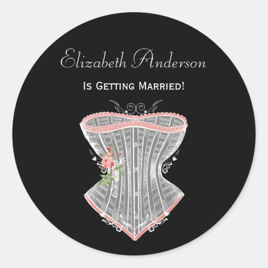 ヴィンテージコルセットパーソナルランジェリーブライダルシャワー ラウンドシール (正面)