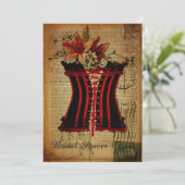 ヴィンテージコルセットブライダルパーティランジェリーシャワー 招待状 (スタンド正面)