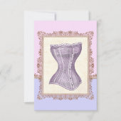 ヴィンテージコルセットランジェリービクトリアンブライダルシャワー 招待状 (正面)