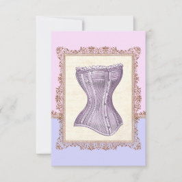 ヴィンテージコルセットランジェリービクトリアンブライダルシャワー 招待状