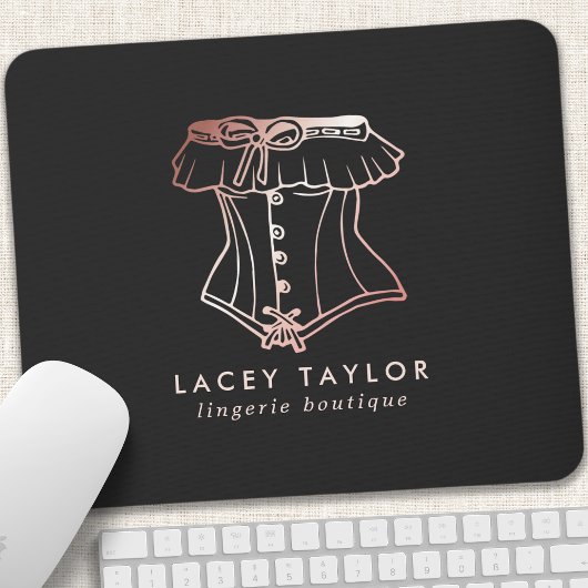 ヴィンテージコルセットロゴランジェリーブティック マウスパッド