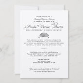 ヴィンテージコルセット文学的ランジェリーシャワーの招待 招待状 (裏面)