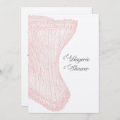 ヴィンテージコルセット文学的ランジェリーシャワーの招待 招待状 (正面/裏面)