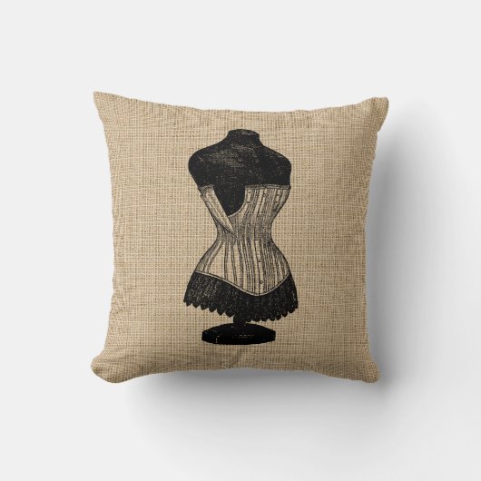 ヴィンテージコルセット枕 クッション (正面)