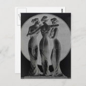 ヴィンテージコルセット、スリーグレースブラック ポストカード (正面/裏面)