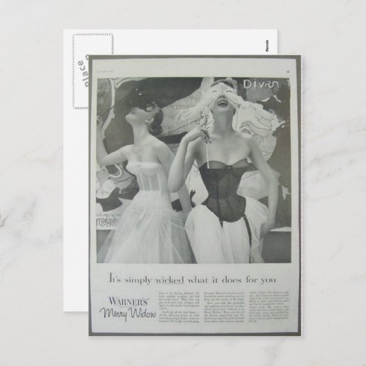 ヴィンテージコルセット、ワーフナーズウィメリードウ シーズンポストカード (正面/裏面)