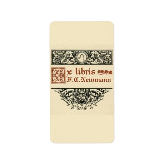 ヴィンテージコルヌコピア蔵書票本プレート ラベル (正面)