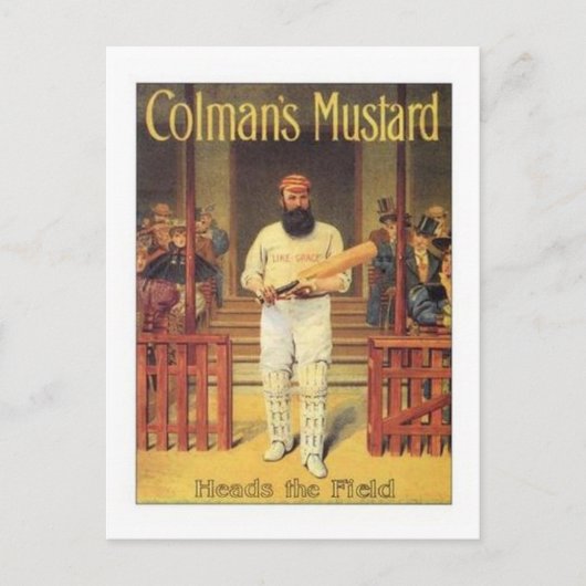 ヴィンテージコルマンズマスタードがフィールドCricket Aをリード ポストカード (正面)