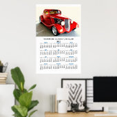 ヴィンテージコレクターカークラブウォールカレンダー ポスター (ホームオフィス)