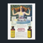 ヴィンテージコレス・フィリップスアールヌーボーシャンプー広告 ポストカード<br><div class="desc">1917年のシャンプーのためのココナッツ油の広告から。バスルームの女性は、鏡の前で、典型的なアールヌーボースタイルで彼女の赤い髪を保持。アーティストについて: Clarence Coles Phillips (1880年10月–1927年6月13日)はアメリカのアーティストでイラストレーターの一人で、初期の作品C. Coles Phillipsに署名したが、1911年以降は略称のColes Phillipsで活動した。広告や雑誌のスタイリッシュ表紙に描いた絵画では、女性のイメージや否定的な宇宙のシグネチャーを用いることが知られ人気があるている。彼はマンハッタンのチェース・スクール・オブ・アートで3ヶ月の夜間授業を受けフォーマル、自芸術的分の代理店を立ち上げ広告た。フィリップスの社員の一人は、彼の元クラスメイトである若いエドワード・ホッパーだった。</div>