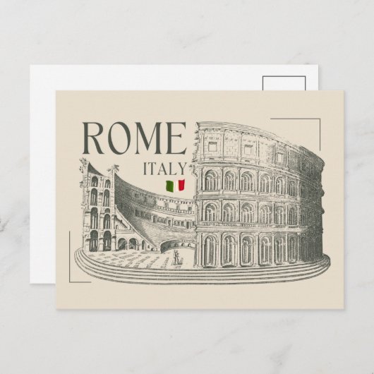ヴィンテージコロッセウムローマ、イタリア シーズンポストカード (正面/裏面)