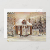 ヴィンテージコロニアルクリスマス シーズンポストカード (正面/裏面)