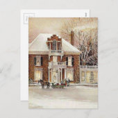 ヴィンテージコロニアルクリスマス シーズンポストカード (正面/裏面)