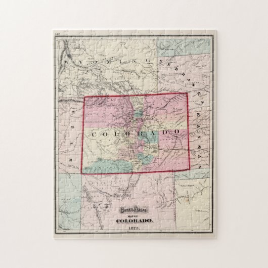 ヴィンテージコロラドの地図(1873年) ジグソーパズル (縦)