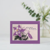 ヴィンテージコロラド州フラワー、オダマキ（植物） ポストカード (スタンド正面)