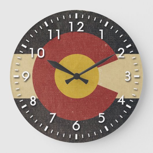 ヴィンテージコロラド州旗 ラージ壁時計 (正面)