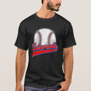 ヴィンテージコロラド・シティスケープ野球選手とFa Tシャツ