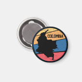 ヴィンテージコロンビアの地図カラフル マグネット (正面/裏面)