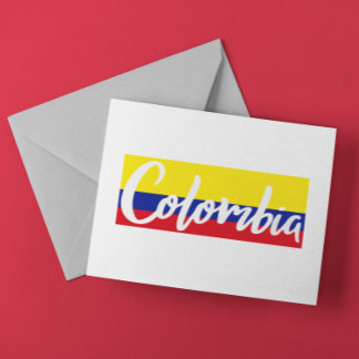 ヴィンテージコロンビア国旗のレタリングスクリプト ポストカード