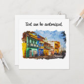 ヴィンテージコロンビア水彩挨拶カード カード (正面/裏面インサイチュ)