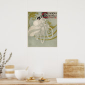 ヴィンテージコロンビア自転車アドアートポスターガール ポスター (キッチン)