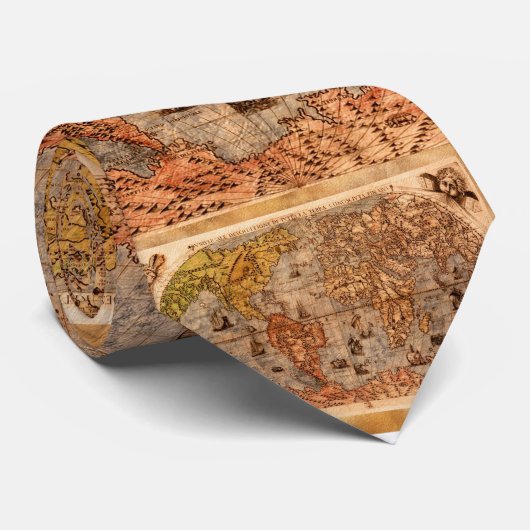 ヴィンテージコロンブス旧世界地図ファッションネクタイ ネクタイ (ロール)