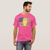 ヴィンテージコンガとアメリカ国旗 – オーケストラ用 Tシャツ (正面フル)