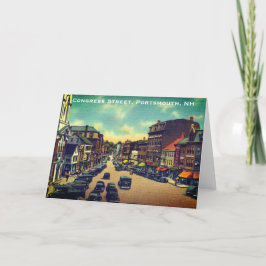 ヴィンテージコングレ通り，ポートマス， NH写真 サンキューカード