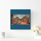 ヴィンテージコングレ通り，ポートマス， NH写真 スクエア壁時計 (ホーム)