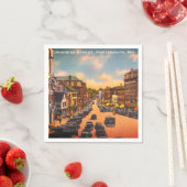 ヴィンテージコングレ通り，ポートマス， NH写真 スタンダードカクテルナプキン (インサイチュ)