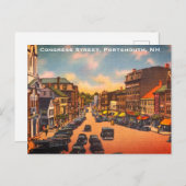 ヴィンテージコングレ通り，ポートマス， NH写真 ポストカード (正面/裏面)