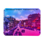 ヴィンテージコングレ通り,ポートマス, NH写真 マグネット (横)